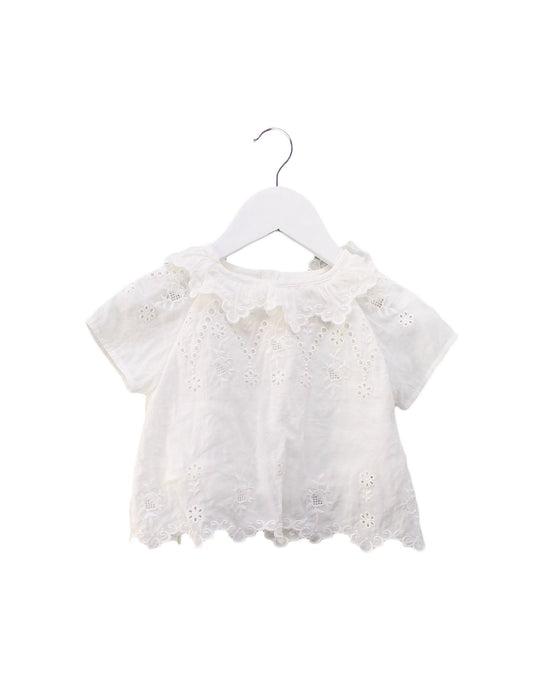 A White Short Sleeve Tops from Louise Misha in size 6-12M for girl. (Front View)