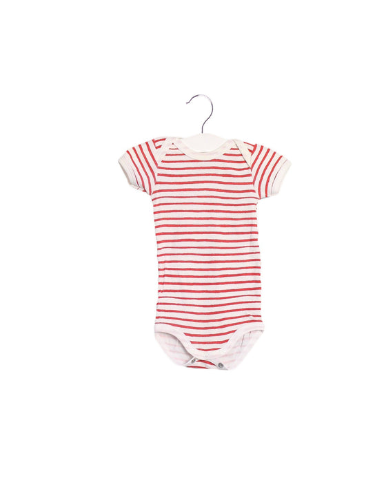 A Red Short Sleeve Bodysuits from Petit Bateau in size 0-3M for boy. (Front View)