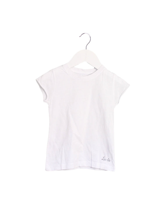 A White Short Sleeve T Shirts from La Compagnie des Petits in size 3T for girl. (Front View)
