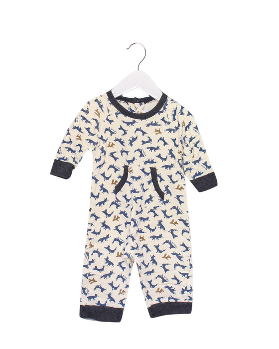 A Ivory Long Sleeve Jumpsuits from Petit Bateau in size 3-6M for boy. (Front View)