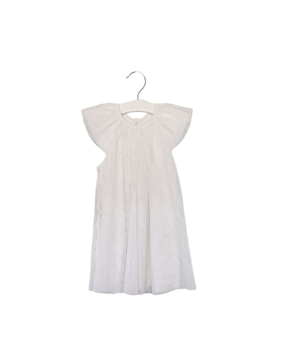 A White Sleeveless Dresses from Petit Bateau in size 12-18M for girl. (Front View)