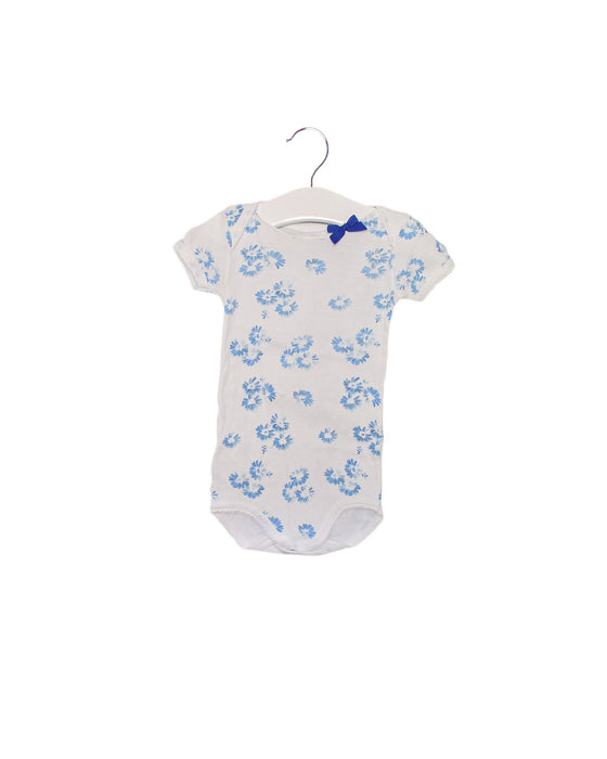 A White Short Sleeve Bodysuits from Petit Bateau in size 6-12M for girl. (Front View)