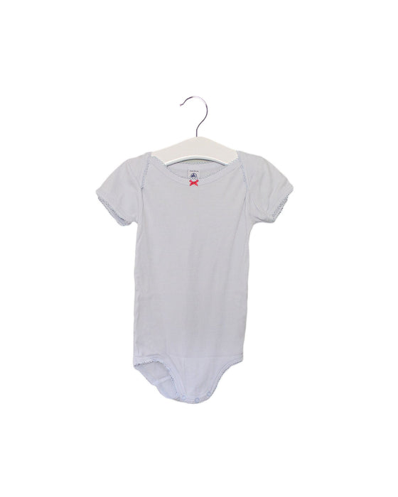 A Blue Short Sleeve Bodysuits from Petit Bateau in size 18-24M for girl. (Front View)
