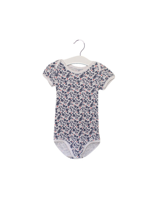 A Navy Short Sleeve Bodysuits from Petit Bateau in size 18-24M for girl. (Front View)