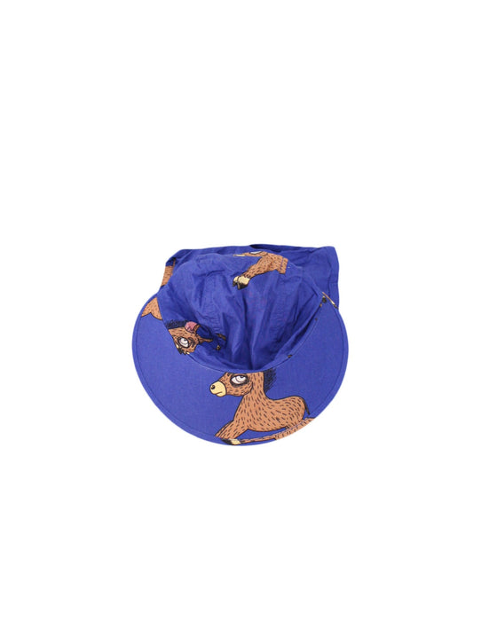A Blue Caps from Mini Rodini in size 3-6M for boy. (Front View)