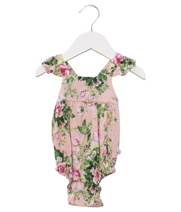 A Pink Sleeveless Bodysuits from Posh Peanut in size 0-3M for girl. (Front View)