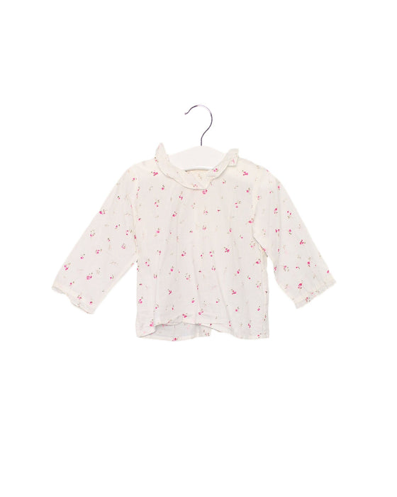 A Ivory Long Sleeve Tops from Bonpoint in size 6-12M for girl. (Front View)