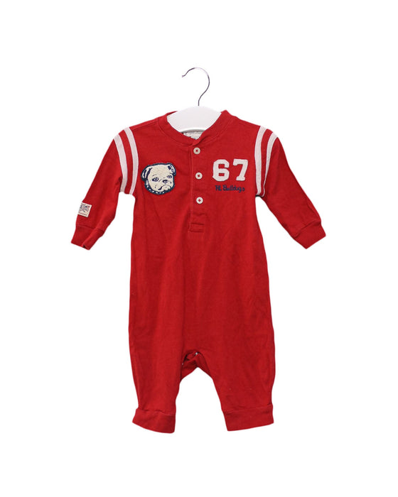 A Red Long Sleeve Jumpsuits from Ralph Lauren in size 0-3M for boy. (Front View)