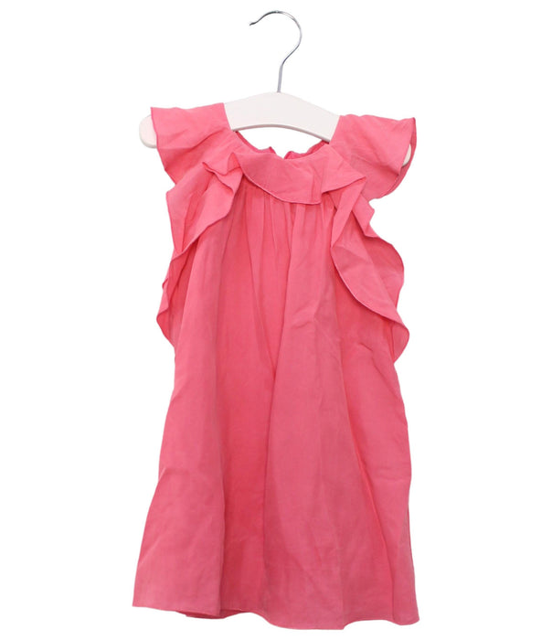 A Pink Sleeveless Dresses from Chloe in size 12-18M for girl. (Front View)