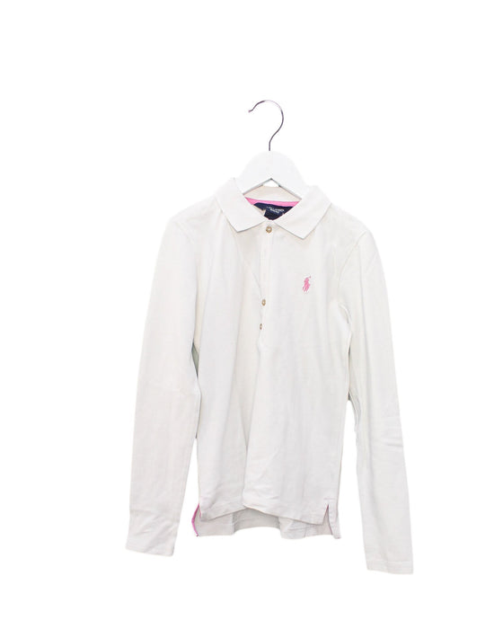 A White Long Sleeve Polos from Ralph Lauren in size 8Y for girl. (Front View)