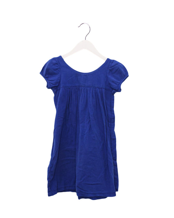 A Blue Short Sleeve Dresses from Bonton in size 6T for girl. (Front View)