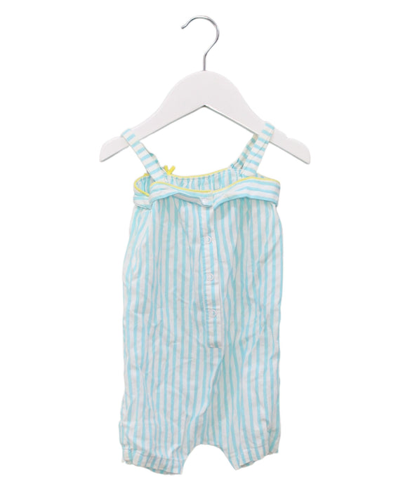 A Blue Sleeveless Rompers from Petit Bateau in size 3-6M for girl. (Front View)