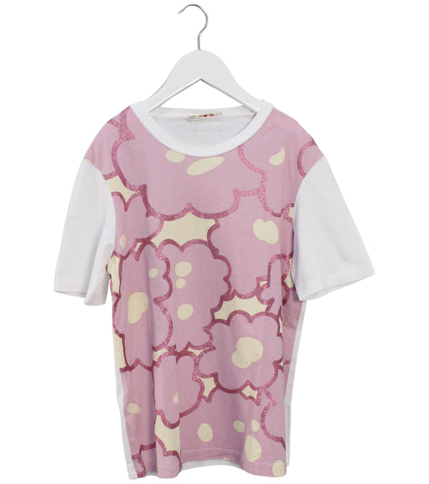 A Pink Short Sleeve T Shirts from Marni in size 10Y for girl. (Front View)