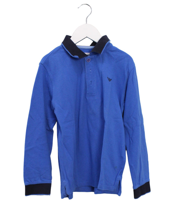 A Blue Long Sleeve Polos from Armani in size 8Y for boy. (Front View)