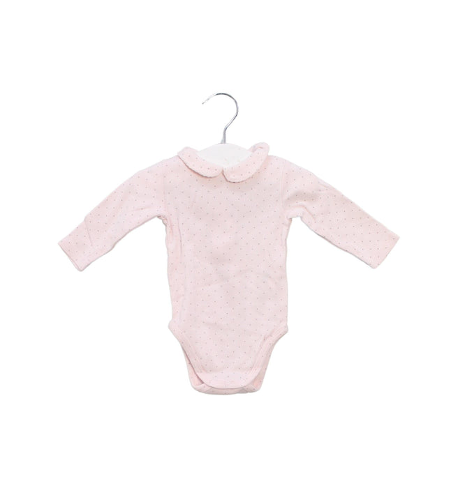 A Pink Long Sleeve Bodysuits from Cyrillus in size 0-3M for girl. (Front View)