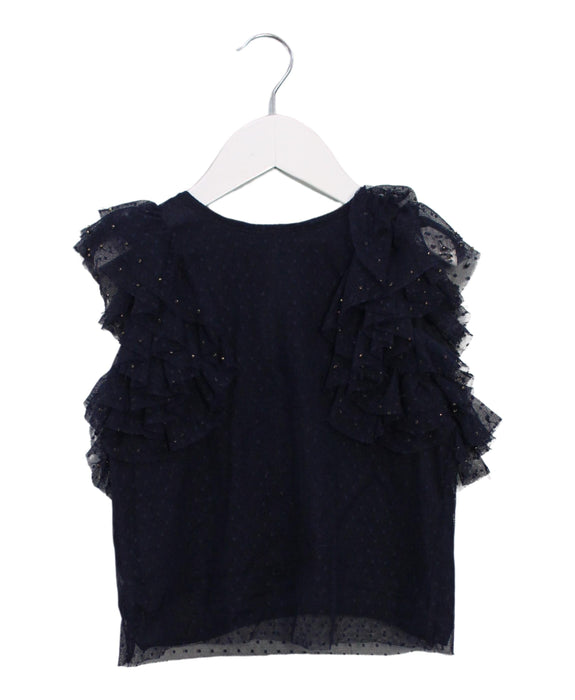 A Navy Sleeveless Tops from Velveteen in size 5T for girl. (Front View)