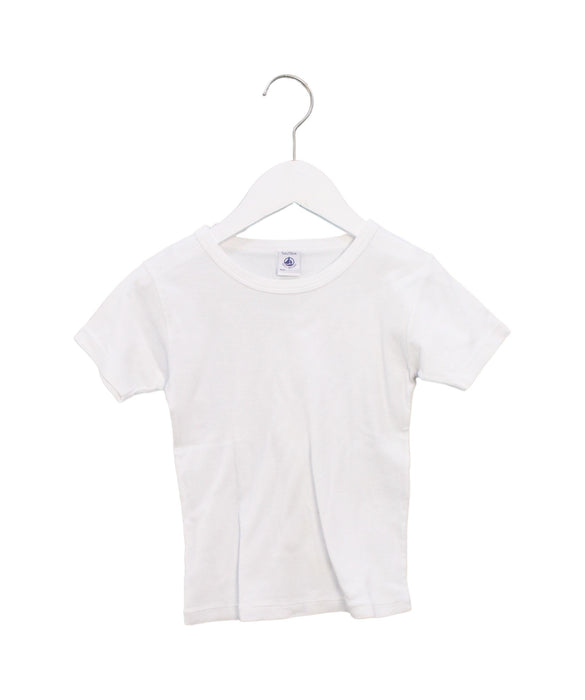 A White Short Sleeve T Shirts from Petit Bateau in size 5T for boy. (Front View)