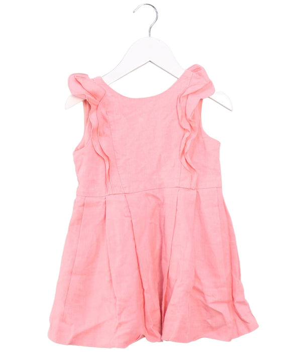 A Pink Sleeveless Dresses from Jacadi in size 3T for girl. (Front View)