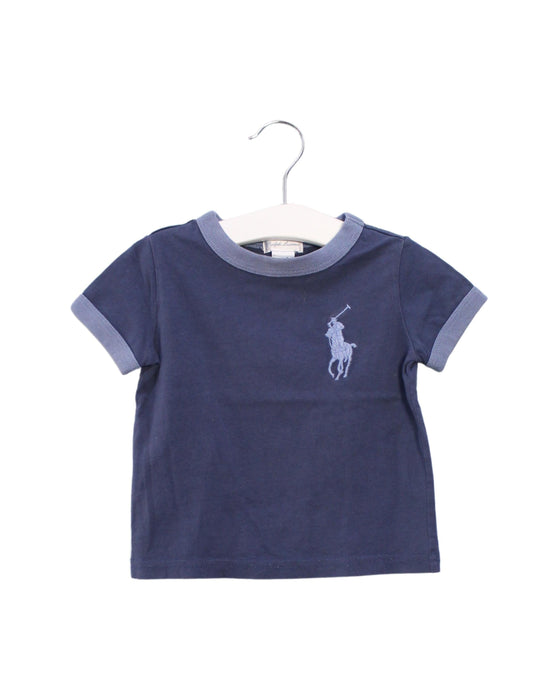A Blue Short Sleeve T Shirts from Ralph Lauren in size 6-12M for boy. (Front View)