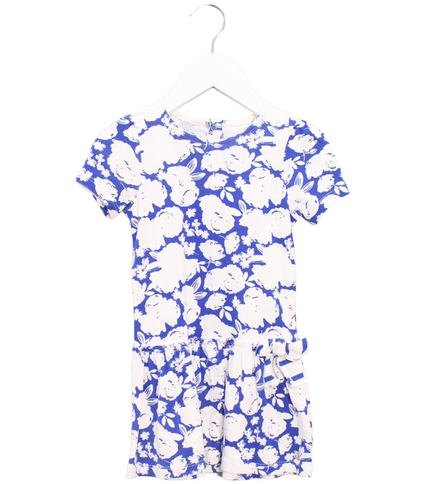 A Blue Short Sleeve Dresses from Petit Bateau in size 2T for girl. (Front View)