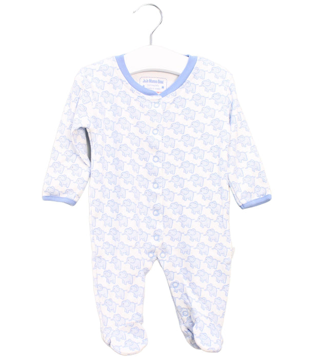 A Blue Onesies from Jojo Maman Bébé in size 0-3M for boy. (Front View)