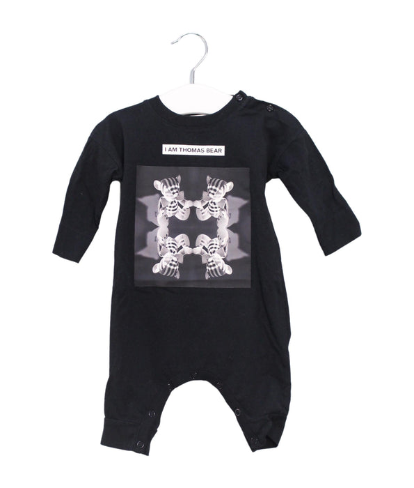 A Black Long Sleeve Jumpsuits from Burberry in size 0-3M for neutral. (Front View)