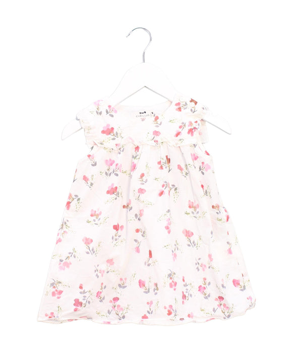 A White Sleeveless Dresses from Cyrillus in size 6-12M for girl. (Front View)