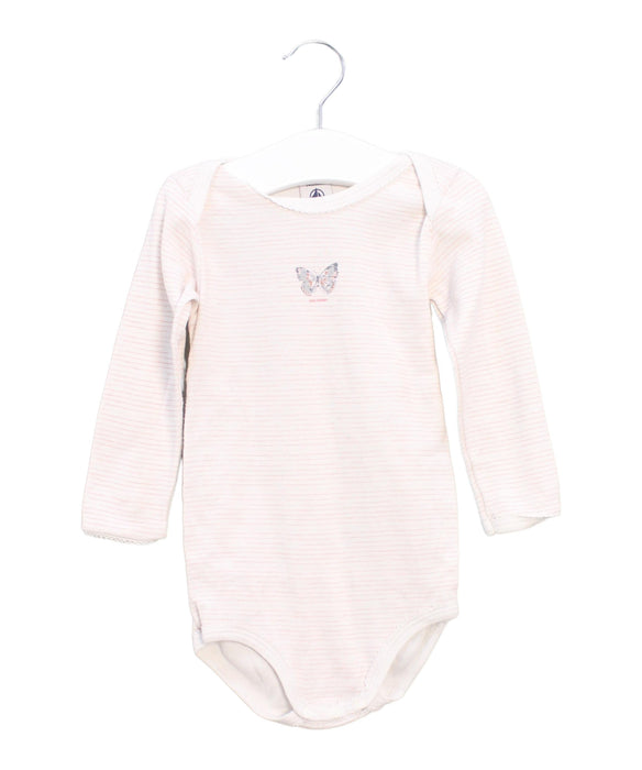 A Pink Long Sleeve Bodysuits from Petit Bateau in size 18-24M for girl. (Front View)