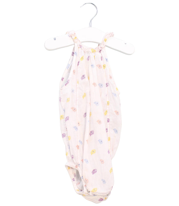 A Pink Sleeveless Bodysuits from Velveteen in size 6-12M for girl. (Front View)
