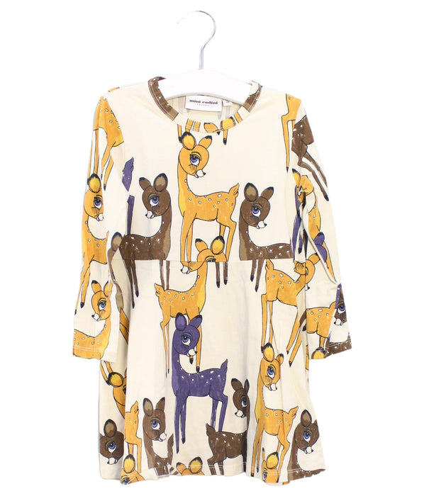 A Yellow Long Sleeve Dresses from Mini Rodini in size 2T for girl. (Front View)