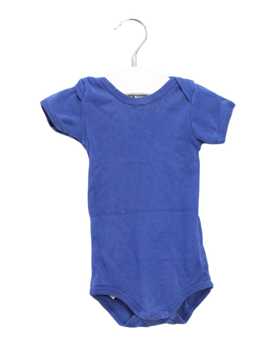 A Blue Short Sleeve Bodysuits from Petit Bateau in size 0-3M for boy. (Front View)