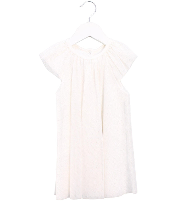 A White Short Sleeve Dresses from Petit Bateau in size 12-18M for girl. (Front View)