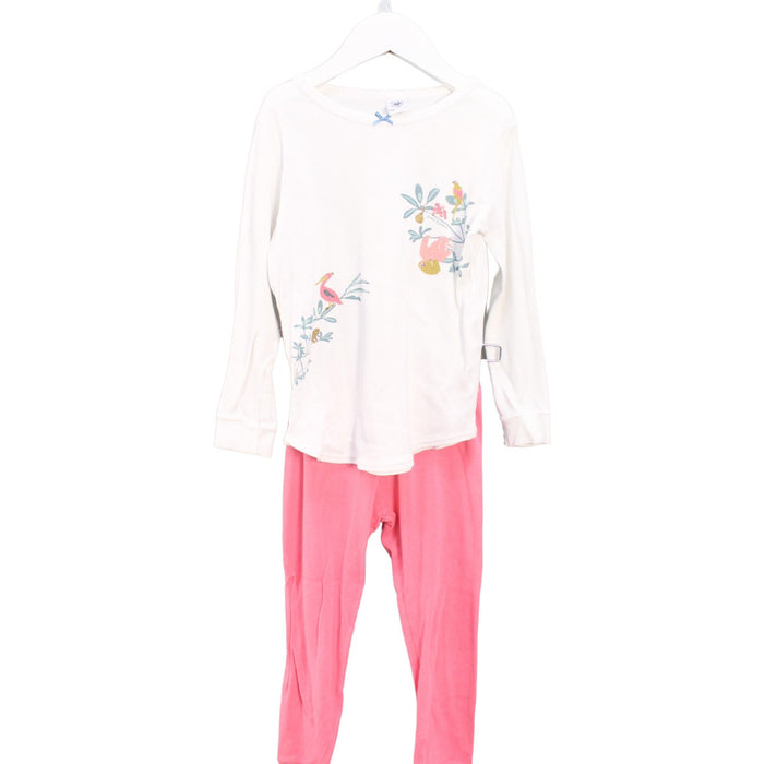 A White Pyjama Sets from Petit Bateau in size 4T for girl. (Front View)