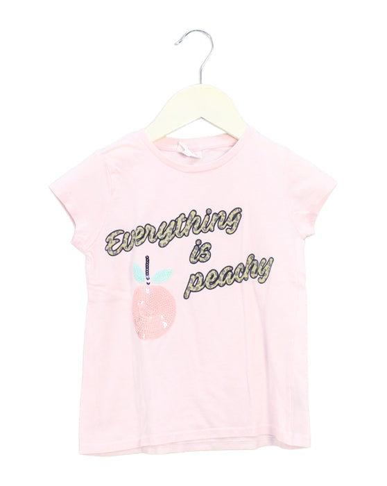 A Pink Short Sleeve T Shirts from Seed in size 4T for girl. (Front View)