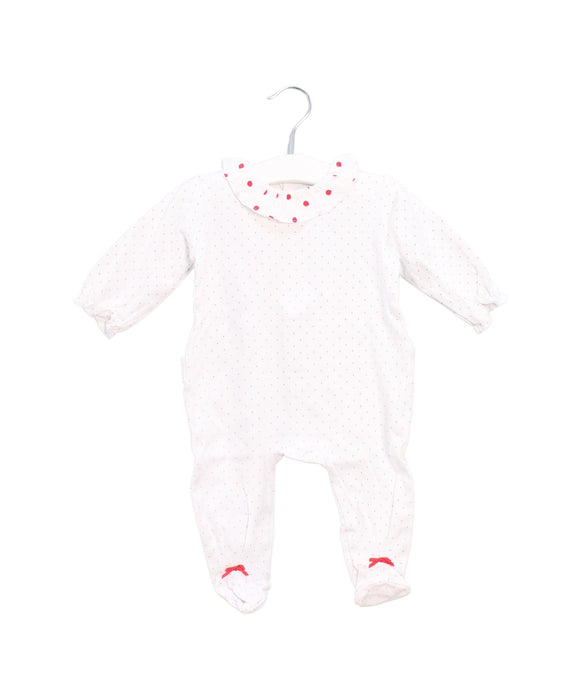 A White Long Sleeve Jumpsuits from Jacadi in size 3-6M for girl. (Front View)