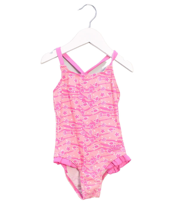 A Pink Swimsuits from Zoggs in size 2T for girl. (Front View)