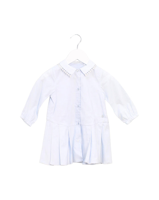 A Blue Long Sleeve Dresses from Dior in size 6-12M for girl. (Front View)
