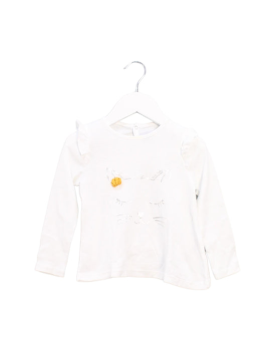 A White Long Sleeve Tops from Petit Bateau in size 3T for girl. (Front View)