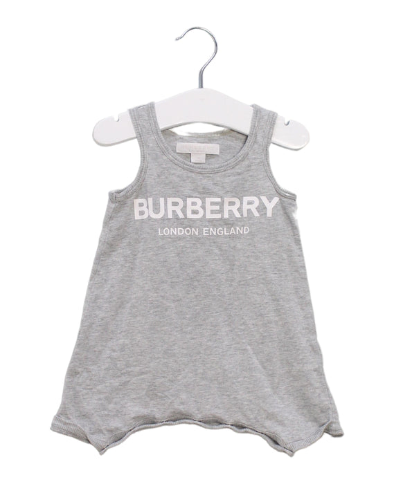 A Grey Sleeveless Rompers from Burberry in size 0-3M for boy. (Front View)
