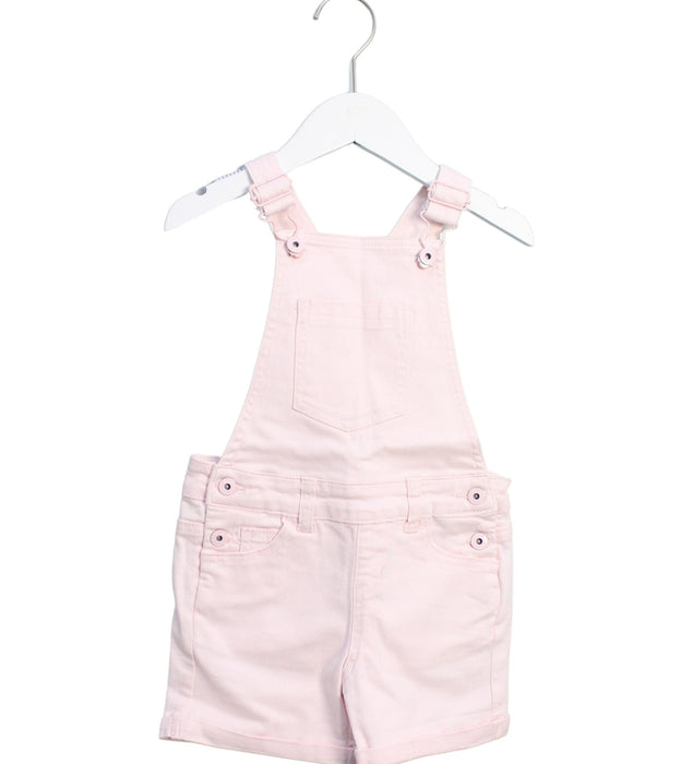A Pink Overall Shorts from Seed in size 4T for girl. (Front View)