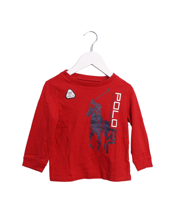 A Red Long Sleeve Tops from Ralph Lauren in size 18-24M for boy. (Front View)