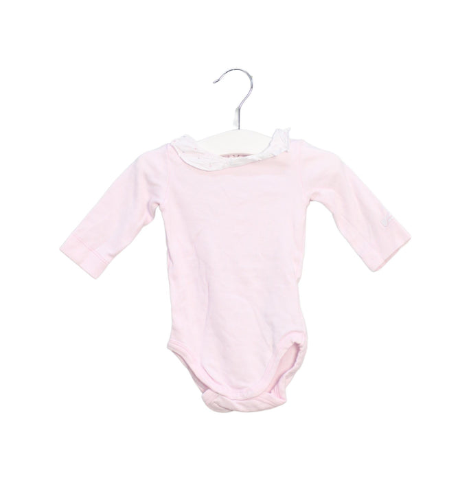 A Pink Long Sleeve Bodysuits from Jacadi in size 0-3M for girl. (Front View)