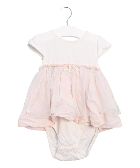 A Ivory Short Sleeve Bodysuits from Tutu Du Monde in size 12-18M for girl. (Front View)