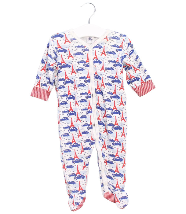 A Blue Onesies from Petit Bateau in size 3-6M for boy. (Front View)