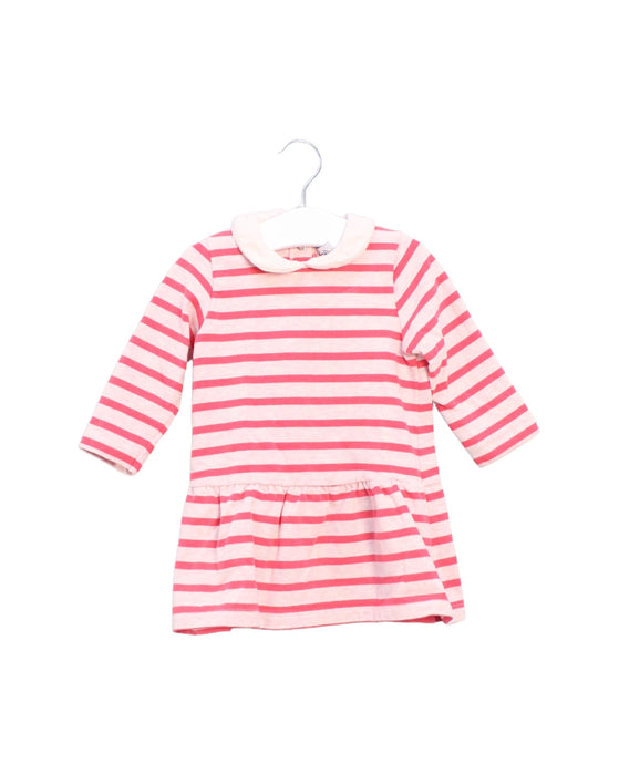 A Pink Long Sleeve Dresses from Petit Bateau in size 6-12M for girl. (Front View)