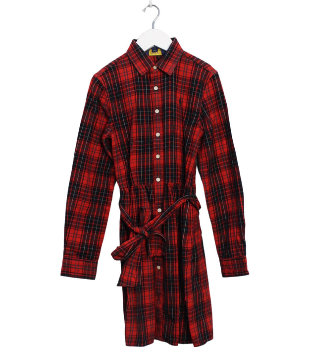 A Red Long Sleeve Dresses from Polo Ralph Lauren in size 12Y for girl. (Front View)