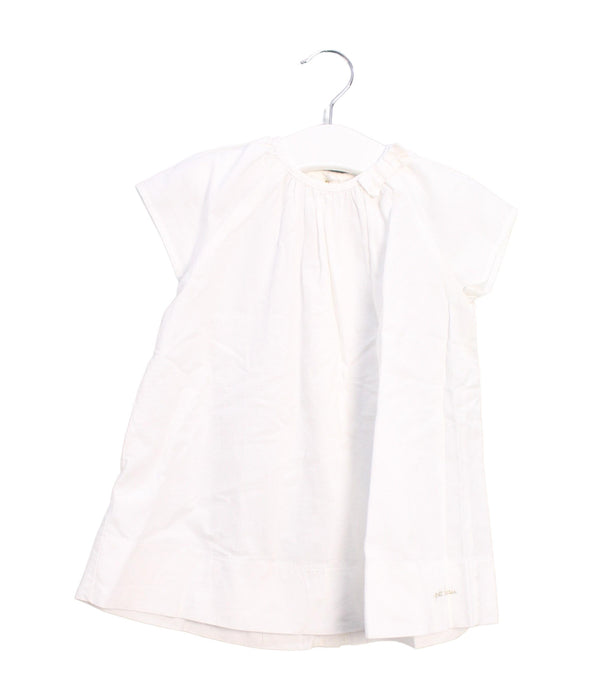 A White Short Sleeve Dresses from Petit Bateau in size 12-18M for girl. (Front View)