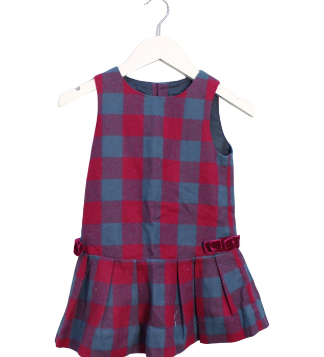 A Blue Sleeveless Dresses from Jacadi in size 3T for girl. (Front View)