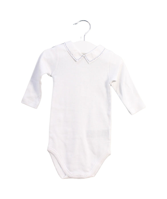 A White Long Sleeve Bodysuits from Bonpoint in size 3-6M for girl. (Front View)
