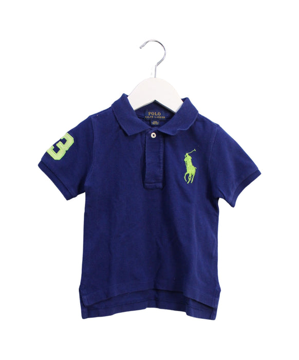 A Blue Short Sleeve Polos from Polo Ralph Lauren in size 18-24M for boy. (Front View)